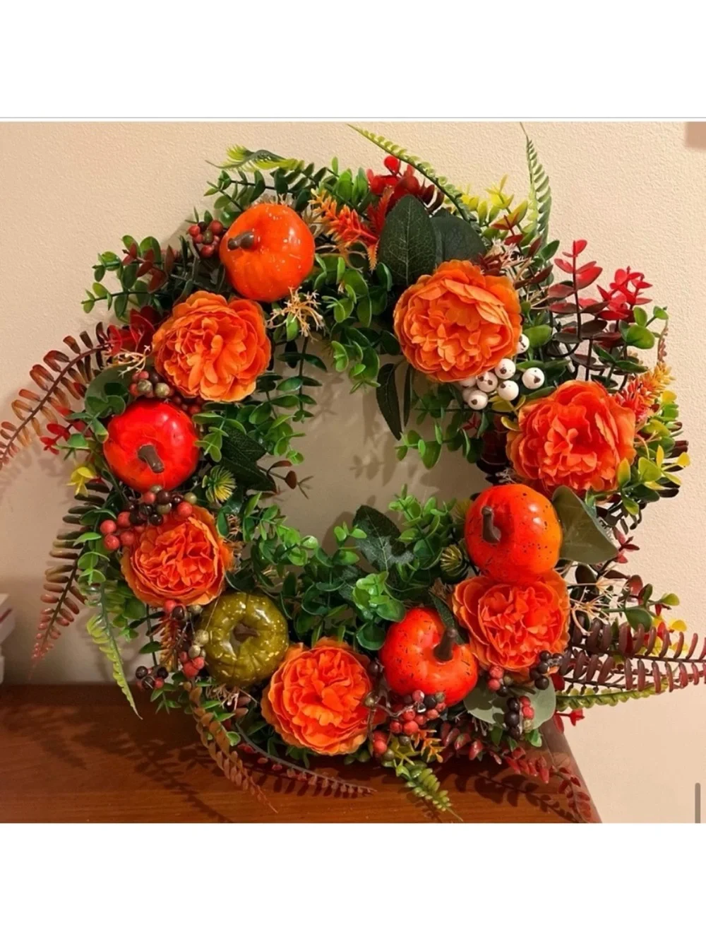 NWOT-Autumn Faux Floral Indoor/ Outdoor Wreath.